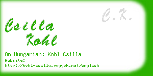 csilla kohl business card